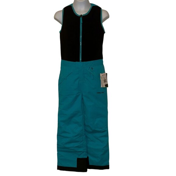 NWT Arctic Snow Bibs Big Girls Snow Bibs S Teal Blue Adjustable Straps Winter